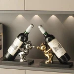 Modern gold and silver animal image wine rack dining table living room home decorations