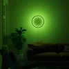Modern LED Wall Light 40cm RGB Remote Controlled Atmosphere Light Bedroom Decorative Hollow Circle Wall Light