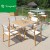 Import Modern Living Room Teak Wood Garden Furniture Cloth Dining Room Table Set Wooden Legs Teslin Fabric Restaurant Outdoor Chair from China