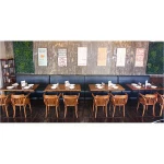 Modern restaurant wooden sofa booth seating