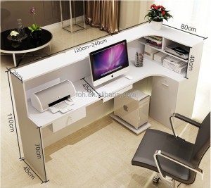 Modern stylish cheap price white salon counter table reception desk for sale(FOH-REC2)