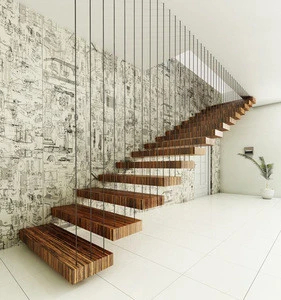 Modern Wood Floating Staircase Cantilevered Stairs