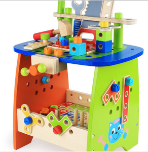Multi-Function Educational Wooden Tools Assemble Wood Work Bench Toy