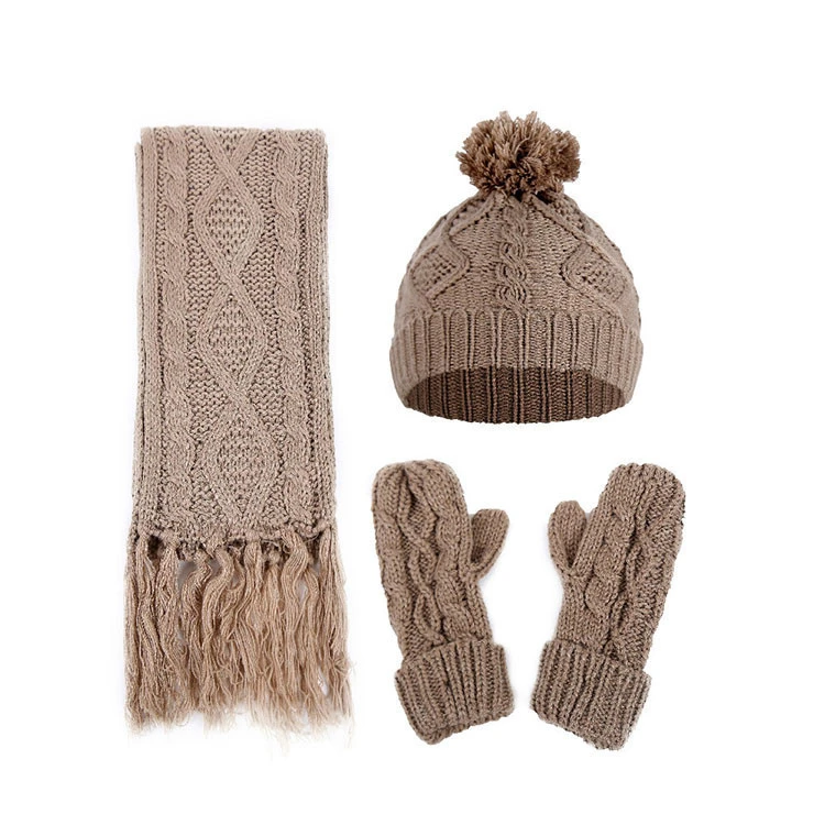 Multifunctional Handmade Knitting Winter Hats And Scarf  Gloves Set