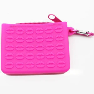 Multifunctional Silicone Waterproof colorful Zipper Pouch Credit Card Holder Key Case coin Organizer Wallet