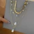 Import Multilayer Metal Chain Pearl Necklace Simple retro fashion clavicle necklace popular products in 2021 womens necklace from China