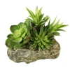natural looking stone potted artificial succulent plants