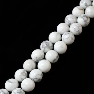 Natural White Howlite Turquoise Round Beads Gemstone Loose Beads for Jewelry Findings Making