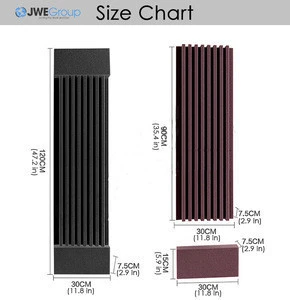 New 3pcs Sidewall Acoustic Panel Sound Absorption Studio Soundproof Foam 120x30x7.5cm (47.2 x 11.8 x 2.9 in) 2 Colors KK1038