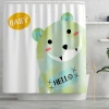 New arrival cartoon style shower curtain 100% polyester shower curtain cheap price waterproof shower curtain