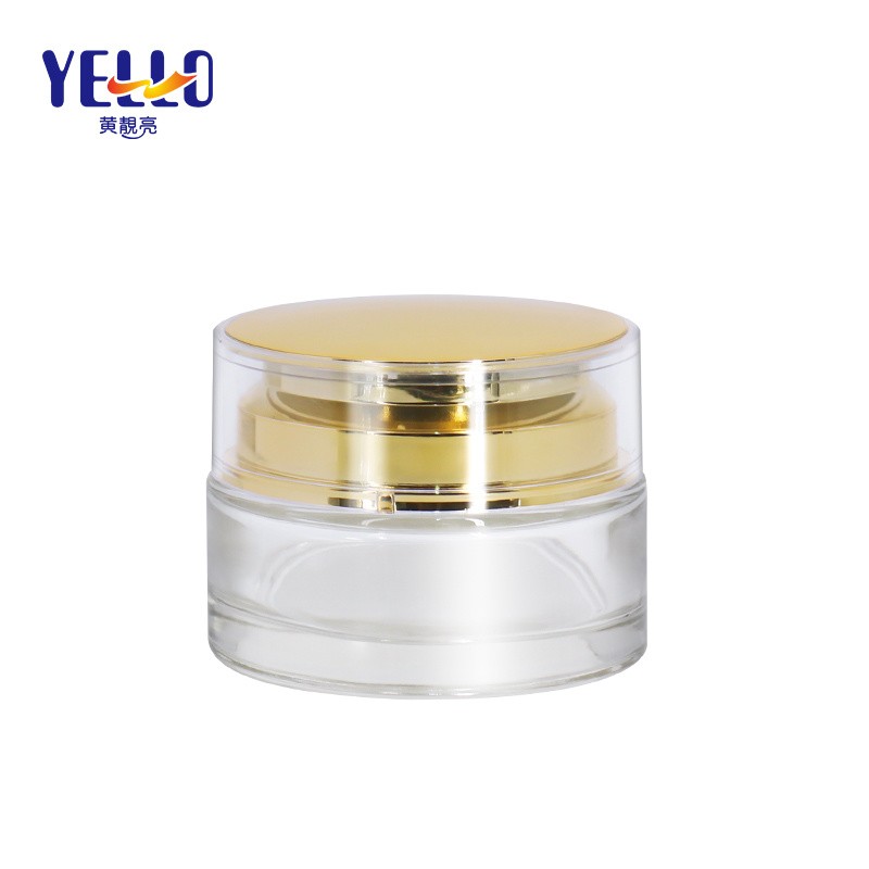 New Arrival Golden 50g Glass Cosmetic Jar for Lotions and Creams