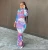 Import New Arrivals 2021 Womens Skirts Long Sleeve Tie Dye Bodycon Casual Dresses Fashion Wholesale Clothing Stylish Sexy Club Dress from China