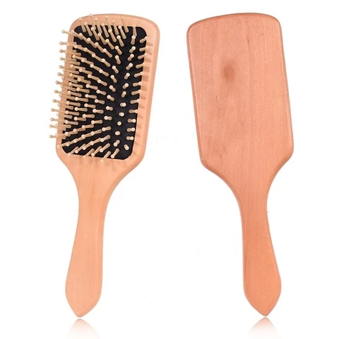 New custom logo hair brush health care natural wood moustache beard comb