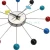 Import New design wall clock decor art metal clock wooden colorful ball clock themes from China
