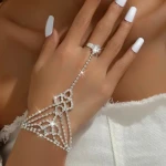 New Fashion Mix and match trends Diamond bracelet ring one chain Hand chain