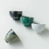 New Japanese Style Black Green White Stoneware Simple Handmade Puer Tea Cup Bowl