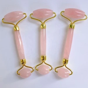 new products 2019 beauty skin care massage rose quartz facial roller and Guasha tool