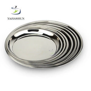 New Style Big Size Stainless Steel Round Plate/Dish Plate/Serving Fruit Tray
