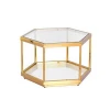 New style stainless steel golden coffee table  for living room glass center table set new design furniture for sale