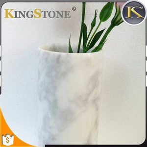 New White Carrara Marble Stone Flower Vase