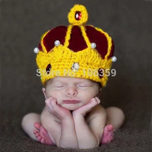 Newborn Handmade Crochet Knit Crown Hat Cap Photo Photography Prop Baby Girl Hot