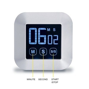 Newest high quality electroplate brim Digital Touchscreen Count down&amp; Count up Kitchen Timer
