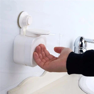 No Drill Plastic Material Simple White ABS Material Soap Dispenser With Cupule