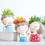 Nordic green plant decoration simulation plant decoration potted cartoon boy resin flower pot decoration