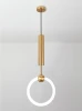 Nordic modern simple 360 degree  chandeliers lamp acrylic hanging light stair pendant lighting for indoor decor