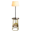 Nordic style living room floor lamp creative type solid wood multifunction cloth art bedroom lamp shade tea table lamp