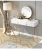 Import Nordic With cabinet dressing table with mirror and stool Dressing table Golden Iron Dresser from China
