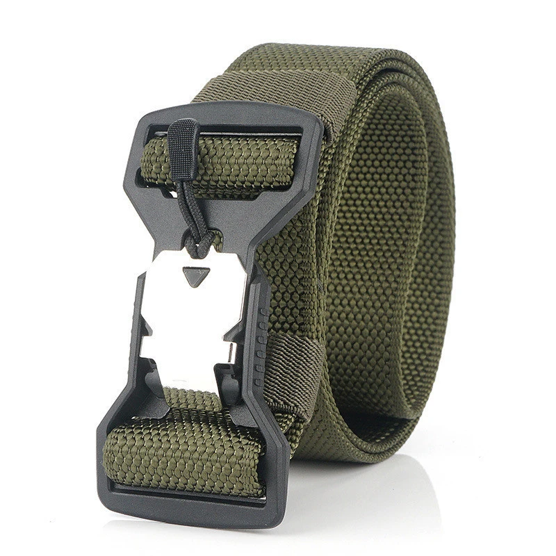 Nylon belt casual men&#x27;s belt tactical plastic magnet function buckle tooling special