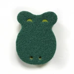 Nylon non-scratch dish washing foam animal shape kitchen scouring pads crocodile shape sponge