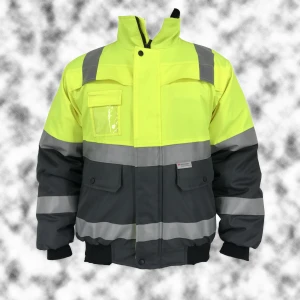 OEM Hi vis thick workwear reflective jacket for road safety construction work winter down coat waterproof