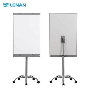 Office meeting room mobile magnetic dry erase presentation white board easel flip chart stand with wheel