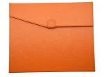 Orange A4/A5 Documents Holder Set Leather Folder Bag with Button