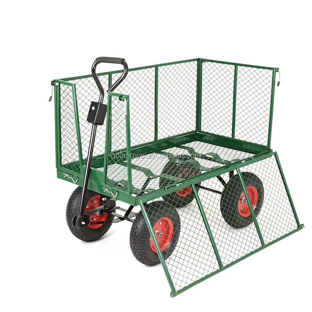 Outdoor 4 wheel utility folding garden cart beach wagon 660lbs
