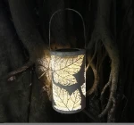 outdoor  garden light /decorative light / solar metal lantern light with maple leaf texture