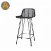 outdoor stainless steel metal cane clear coffee bar stool  outdoor rattan hotel bar chair