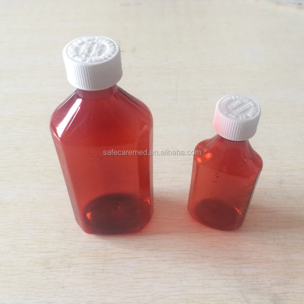 Oval Pharmacy Liquid Medicine Bottles with Child Resistant Caps