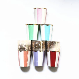 paper cup party supplies various rainbow-colored