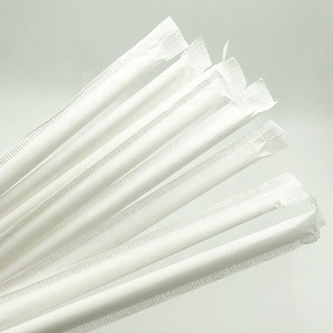 Paper single packing wrapped straws biodegradable disposable bar accessories