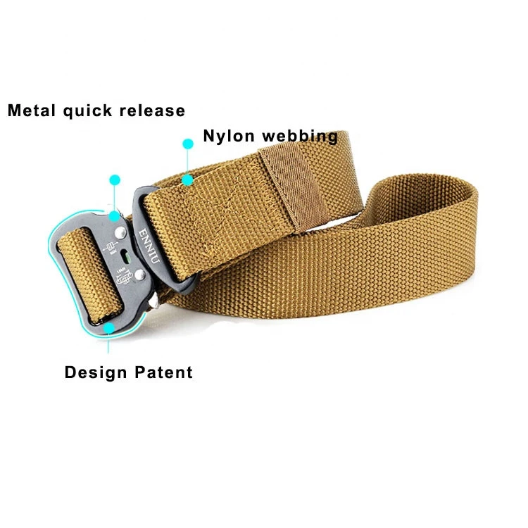 Patent Product Trendy Outdoor Tactical Belt Men Nylon Military Custom Logo Heavy Duty Belt