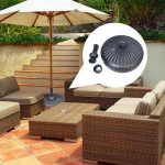 Patio Umbrella Base Outdoor Parasol Stand Round Water Filled Umbrella Base For Outdoor Garden Beach Courtyard Sunshade Umbrella