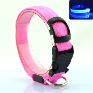 Pet products small dog collar with colorful safety LED light up pet dog collar