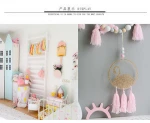 pink flamingo fabric100% thread macrame style wall hooks for home decoration