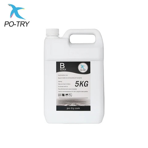 PO-TRY High Quality I3200 4720 Heat Transfer Printer Ink 5L Universal Color Bottle Refill Sublimation Ink