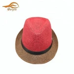 Popular design your own personalized men classic straw fedora hat