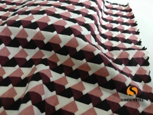 Popular Paint Printed Modal Tencel Spandex Fabric Burgundy Check Design For Lady Girls Garment Dress