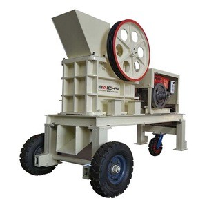 Portable small scale granite ballast stone jaw crusher PE150x250 with 10hp diesel engine for sale